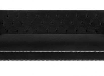 Luxus Schwarze Stoffcouch Samt Dreisitzer Polster Möbel Hotel Wohnzimmer Praxis